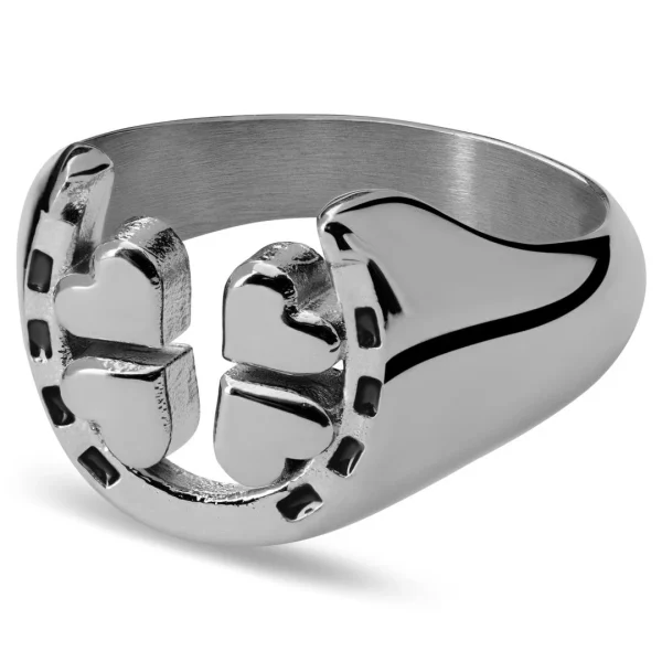 Seizmont Ace | Bague Argentée « Le Trèfle à 4 Feuilles » Et « Le Fer à Cheval » 1