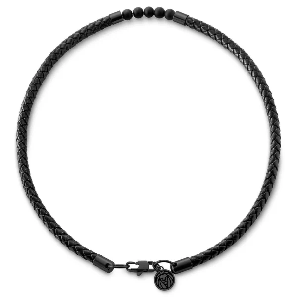 Lucleon Tenvis | Collier En Cuir Avec Onyx Et Pendentifs Noirs 5 Mm 3