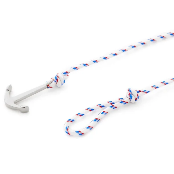 Tailor Toki Le Marin – Bracelet Blanc, Bleu Et Rouge à Pendentif Argenté 3