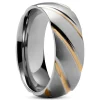 Lucleon Bague Aesop En Vagues De Titane Argenté Et Doré 14