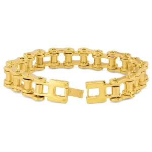 Fort Tempus Bracelet Chaîne De Vélo à Maillons épais En Acier Doré 9