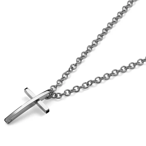 Lucleon Collier Et Croix En Acier Poli 3