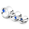 Fort Tempus Tunnel écarteur En Acier Avec Zircone Bleue 10