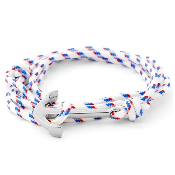 Tailor Toki Le Marin – Bracelet Blanc, Bleu Et Rouge à Pendentif Argenté 1