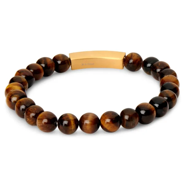 Lucleon Bracelet à Plaque ID En Perles D’oeil De Tigre 3