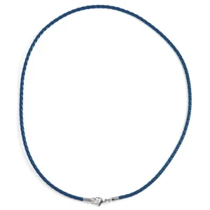 Collin Rowe Collier En Cuir Bleu Tissé 3mm 18