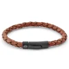 Lucleon Bracelet En Cuir Ocre Et Noir 20