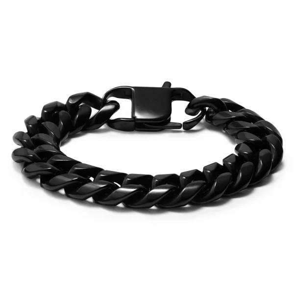 Lucleon Gourmette Noire En Acier 14 Mm 1