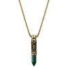 Arkai Collier Rico à Pendentif En Forme De Cartouche Dorée Et Onyx Vert 17