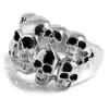 SteelCZ Bague En Acier Multi-têtes De Mort 13