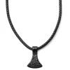 Fort Tempus Collier En Cuir Noir Et Rune Hache De Thor 16