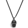Lucleon Collier « Le Bouddha » En Acier Noir 22