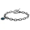Arkai Atlas | Bracelet En Acier Argenté Avec Pendentif Azurite Et Malachite 8