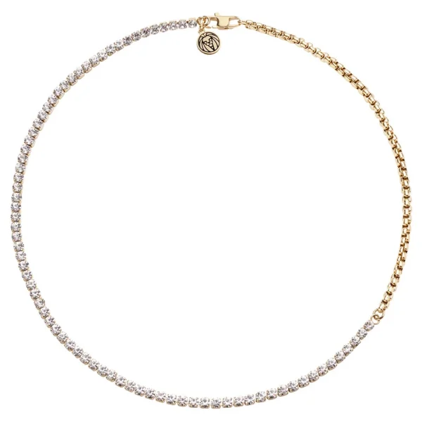 Lucleon Amager | Collier En Acier Inoxydable Doré Avec Zircones 3