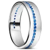 Sidegren Anneau Adrian En Argent Sterling 925 Et Zircones Bleues 20