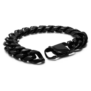 Lucleon Gourmette Noire En Acier 14 Mm 10