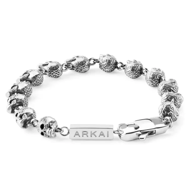 Arkai Bracelet Tête De Mort En Acier Ruben Rico 3