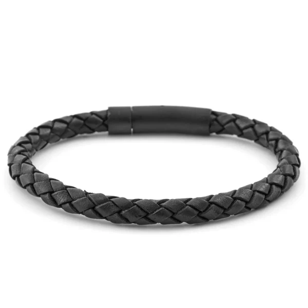 Lucleon Bracelet En Cuir Noir Black & Black 7
