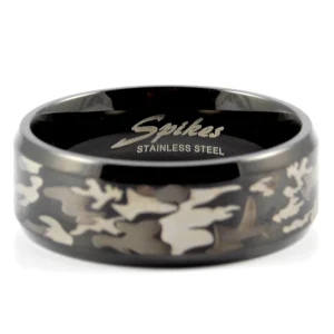 Fort Tempus Anneau Camouflage Noir En Acier 6