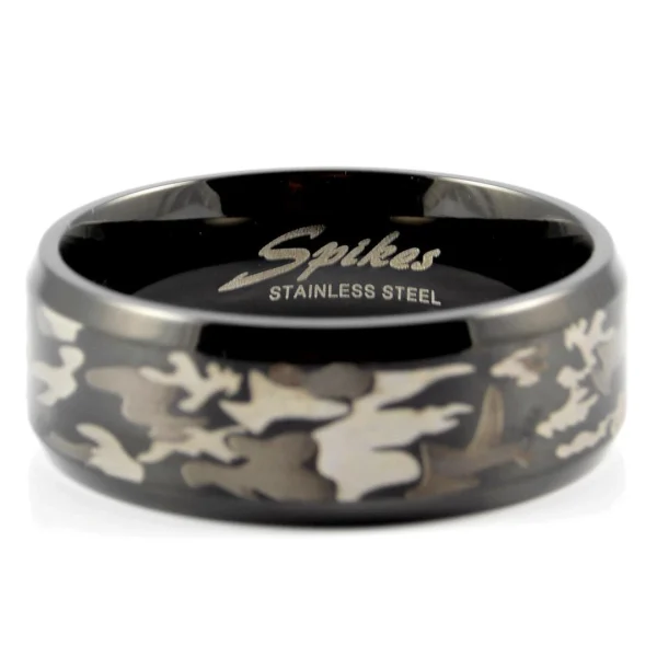 Fort Tempus Anneau Camouflage Noir En Acier 3
