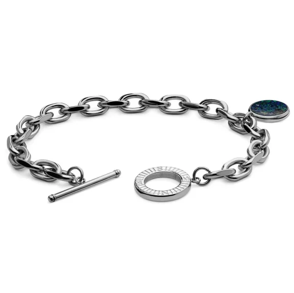 Arkai Atlas | Bracelet En Acier Argenté Avec Pendentif Azurite Et Malachite 5