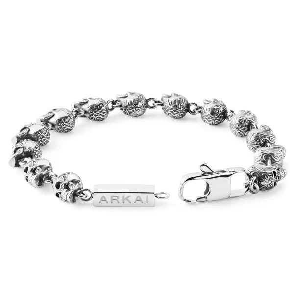 Arkai Bracelet Tête De Mort En Acier Ruben Rico 7