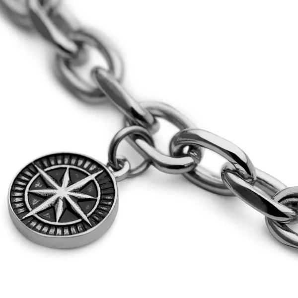 Arkai Atlas | Bracelet En Acier Argenté Avec Pendentif L’étoile Polaire 6