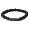 Lucleon Bracelet à Plaque ID En Pierre Noire 14