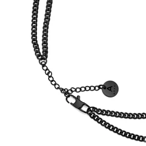 Arkai Collier Noire Rico à Double Chaîne 16