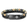 Lucleon Bracelet En Cuir Et En Pierre Jaune Et Verte Icon 14