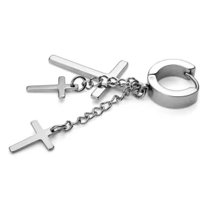 Fort Tempus Boucle D’oreille Trio De Croix Argenté 12