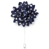 Warren Asher Boutonnière à Fleur Bleu Marine à Pois 22