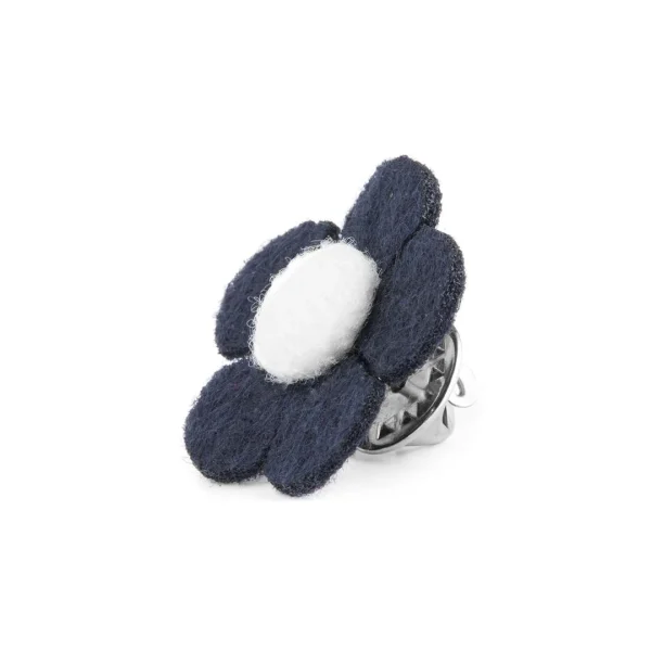Warren Asher Pin’s à Fleur Blanche Et Marine 3