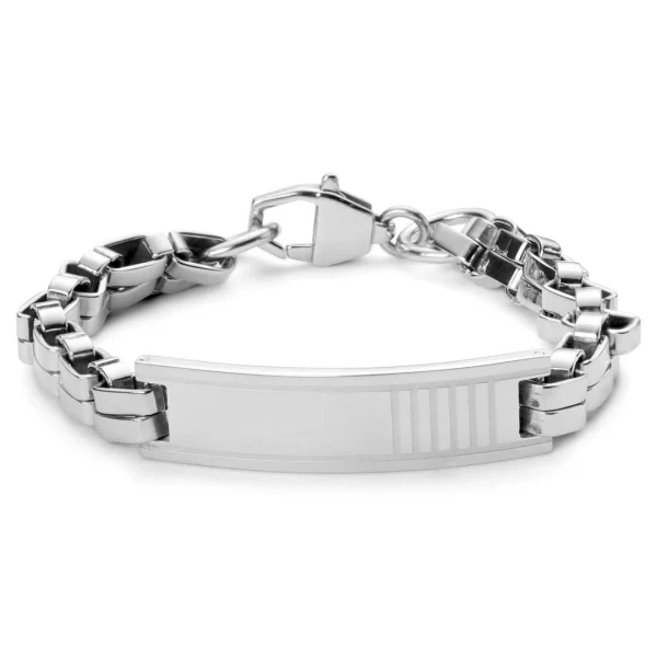 Fort Tempus Bracelet ID En Métal Argenté 3