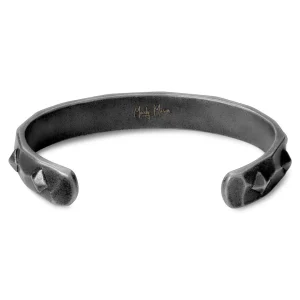Moody Mason Bracelet Manchette Jax à Pointes En Acier Gris 9
