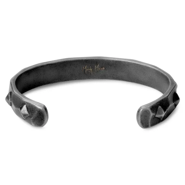 Moody Mason Bracelet Manchette Jax à Pointes En Acier Gris 3