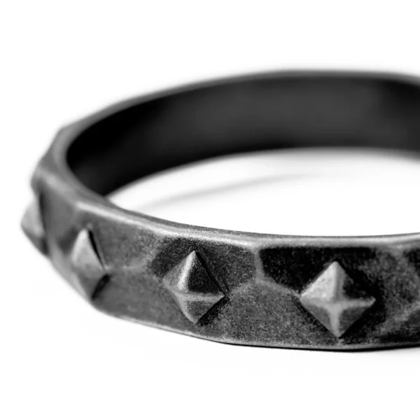 Moody Mason Bracelet Manchette Jax à Pointes En Acier Gris 5