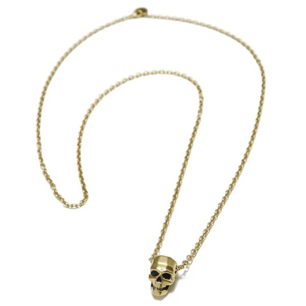 Moody Mason Collier Jax En Acier Doré à Pendentif Tête De Mort 4