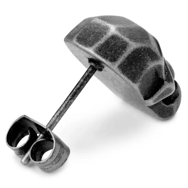 Moody Mason Boucle D’oreille Jax – Crâne En Acier Gris Foncé 3