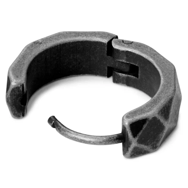 Moody Mason Boucle D’oreille En Acier Gris Foncé Jax 3