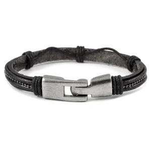 Fort Tempus Bracelet En Cuir Et Perles Grises 10