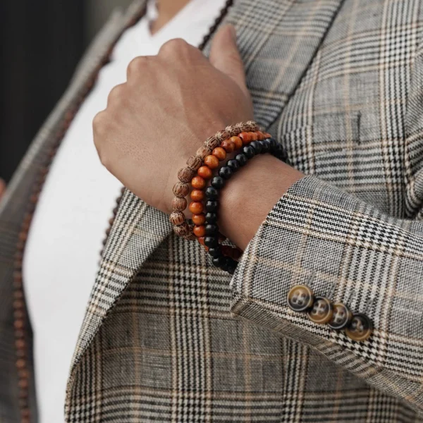 Lucleon Set De Trois Bracelets Noir Et Bruns 4
