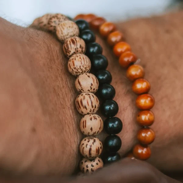 Lucleon Set De Trois Bracelets Noir Et Bruns 7