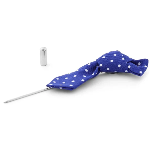 Warren Asher Broche Cravate Bleu Royal à Pois 3