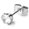 Lucleon Clou D’oreille Rond En Métal Argenté Avec Pierre De Zircone – 4 MM 16