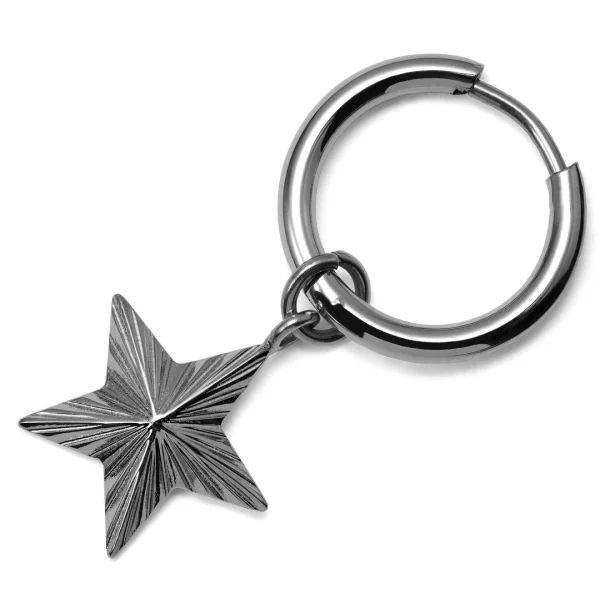 Lucleon Boucle D’oreille En Titane Argenté Avec Pendentif étoile 3