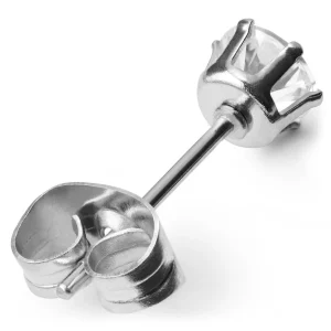 Lucleon Clou D’oreille Rond En Métal Argenté Avec Pierre De Zircone – 4 MM 7