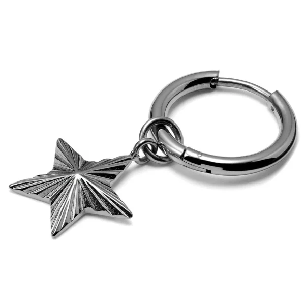 Lucleon Boucle D’oreille En Titane Argenté Avec Pendentif étoile 1