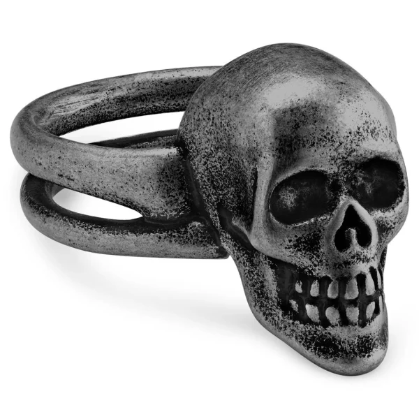 Lucleon Aspero | Bague Avec Crâne En Acier Inoxydable Gris 1