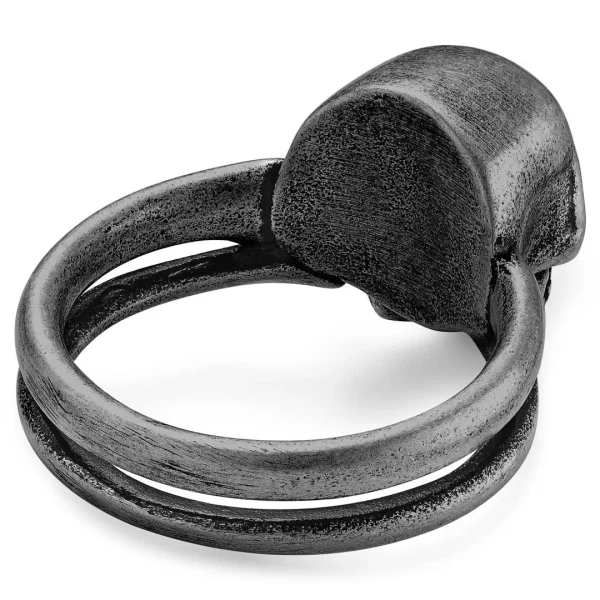 Lucleon Aspero | Bague Avec Crâne En Acier Inoxydable Gris 4